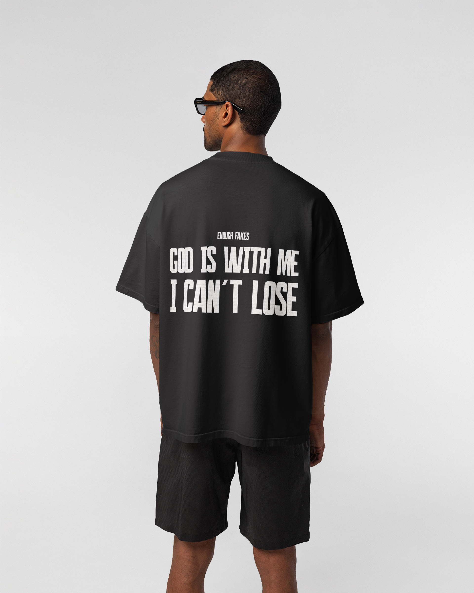 GOD IS WITH ME I CAN'T LOSE OVERSIZE TEE