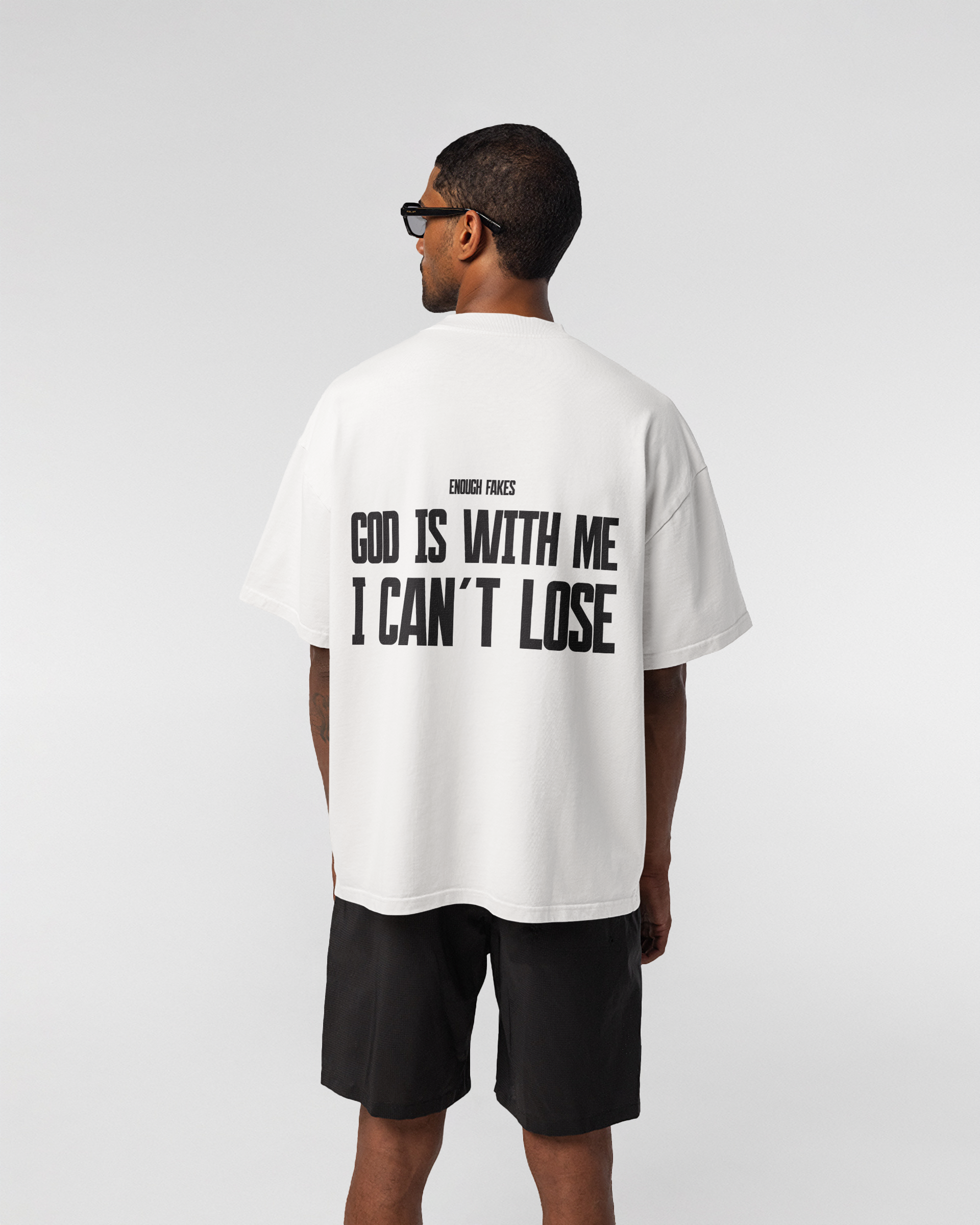 GOD IS WITH ME I CAN'T LOSE OVERSIZE TEE
