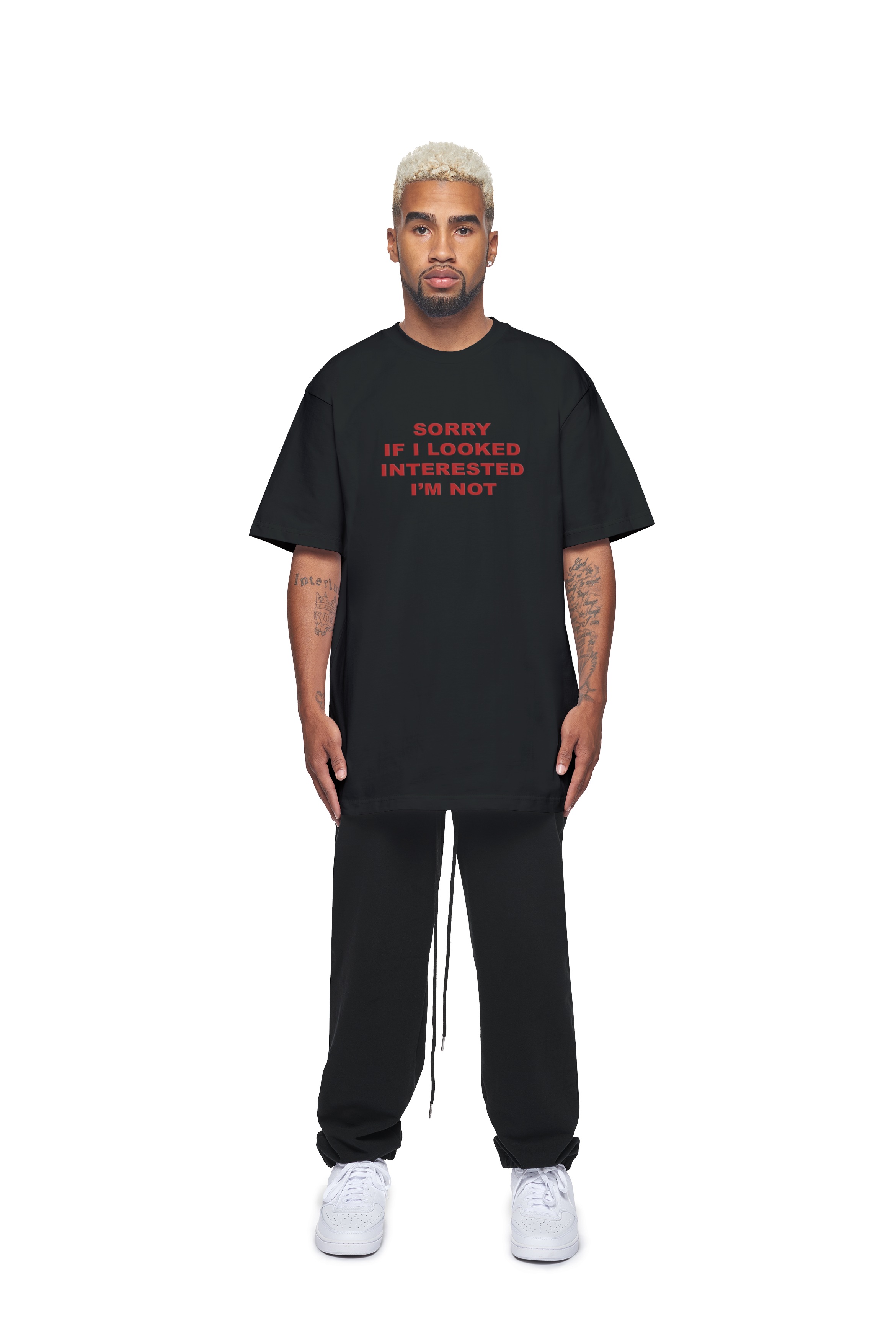 SORRY IF I LOOKED INTERESTED OVERSIZE TEE